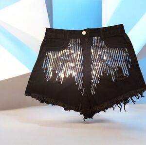 Black Sequin Women's Shorts Size Medium
